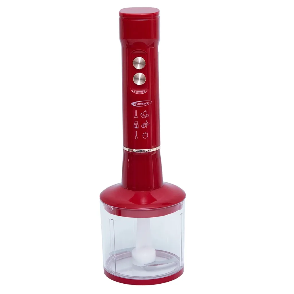 Mixeur Plongeant 4En1 Florence HK452  - 400 Watts - Rouge