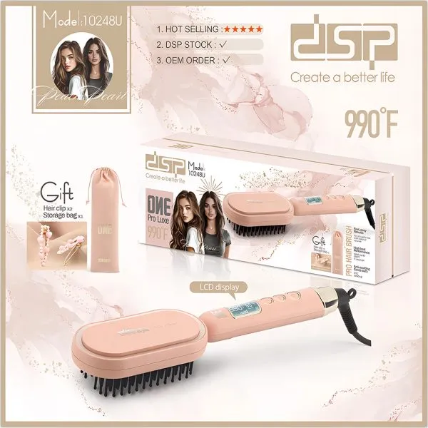 Brosse à cheveux DSP 10248U - 60 Watts - 80°C à 230°C