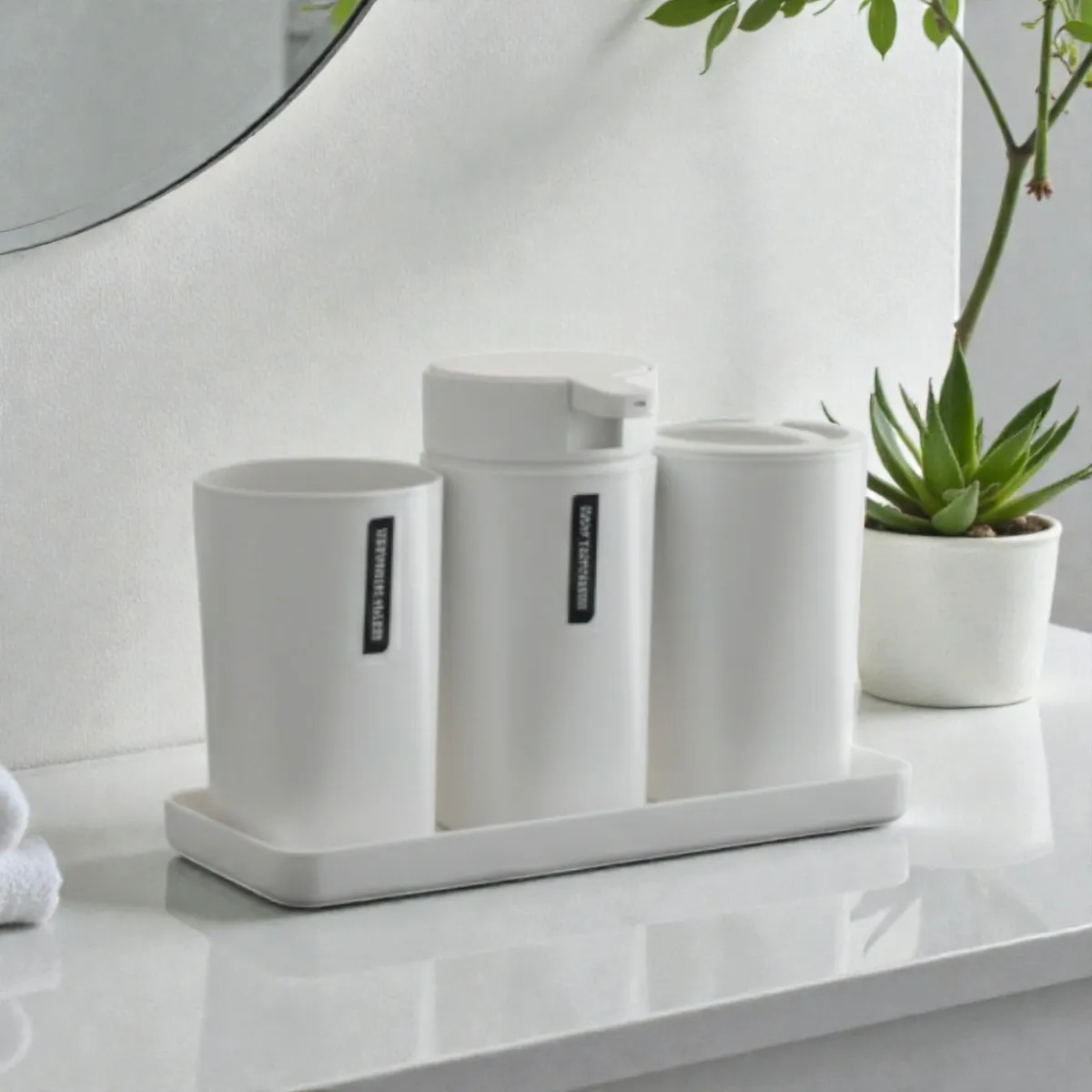 Accessoires salle da bain en plastique 4pcs -HZ703-35