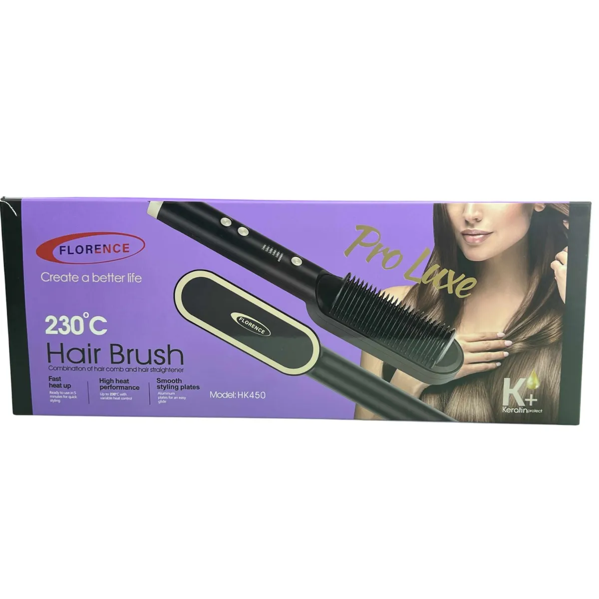 Brosse à Cheveux Professionnelle Florence HK450-3 – 50W – 5 Niveaux de Température