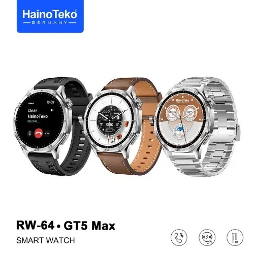 Smartwatch HainoTeko GT5 MAX (RW-64) - 3 Bracelets - Écran AMOLED