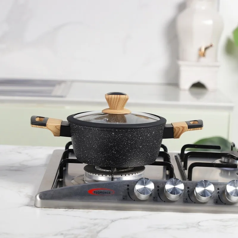 Batterie de Cuisine 9 Pièces en Granite Sizar -  Noir