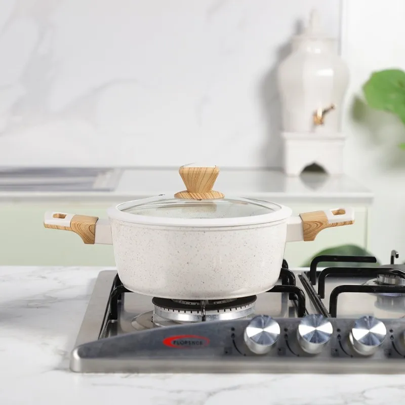 Batterie de Cuisine 9 Pièces en Granite Sizar Blanc