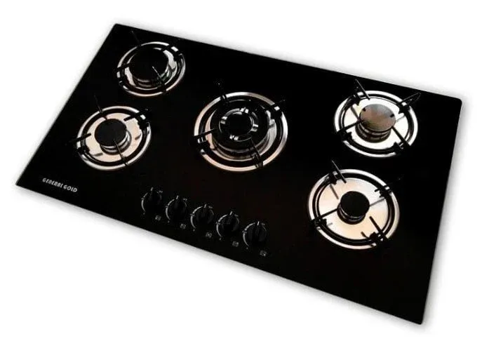 Plaque à Gaz GÉNÉRAL GOLD 5 Feux en verre GG-G52805