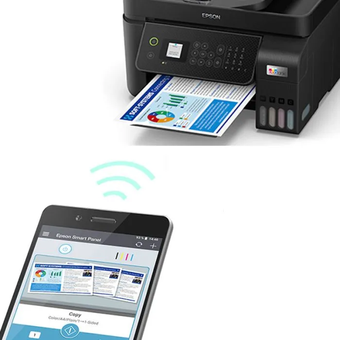 Imprimante Et Multifonction Jet d'encre  Imprimante à Réservoir Intégré EPSON ECOTANK L5290 4En1 Couleur A4 WIFI
