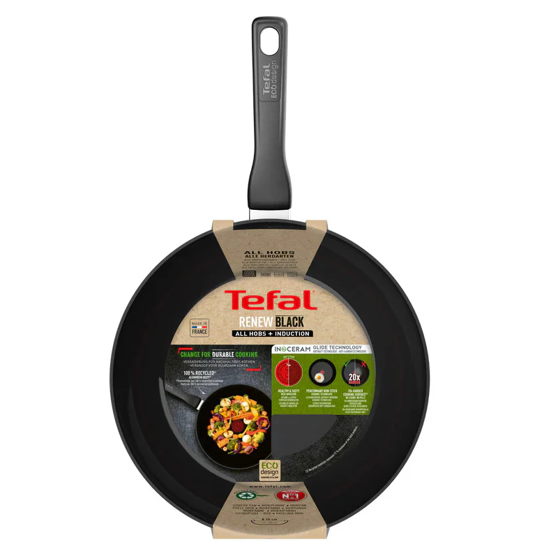 Wok TEFAL 28cm Renew Black Céramique - C4321923