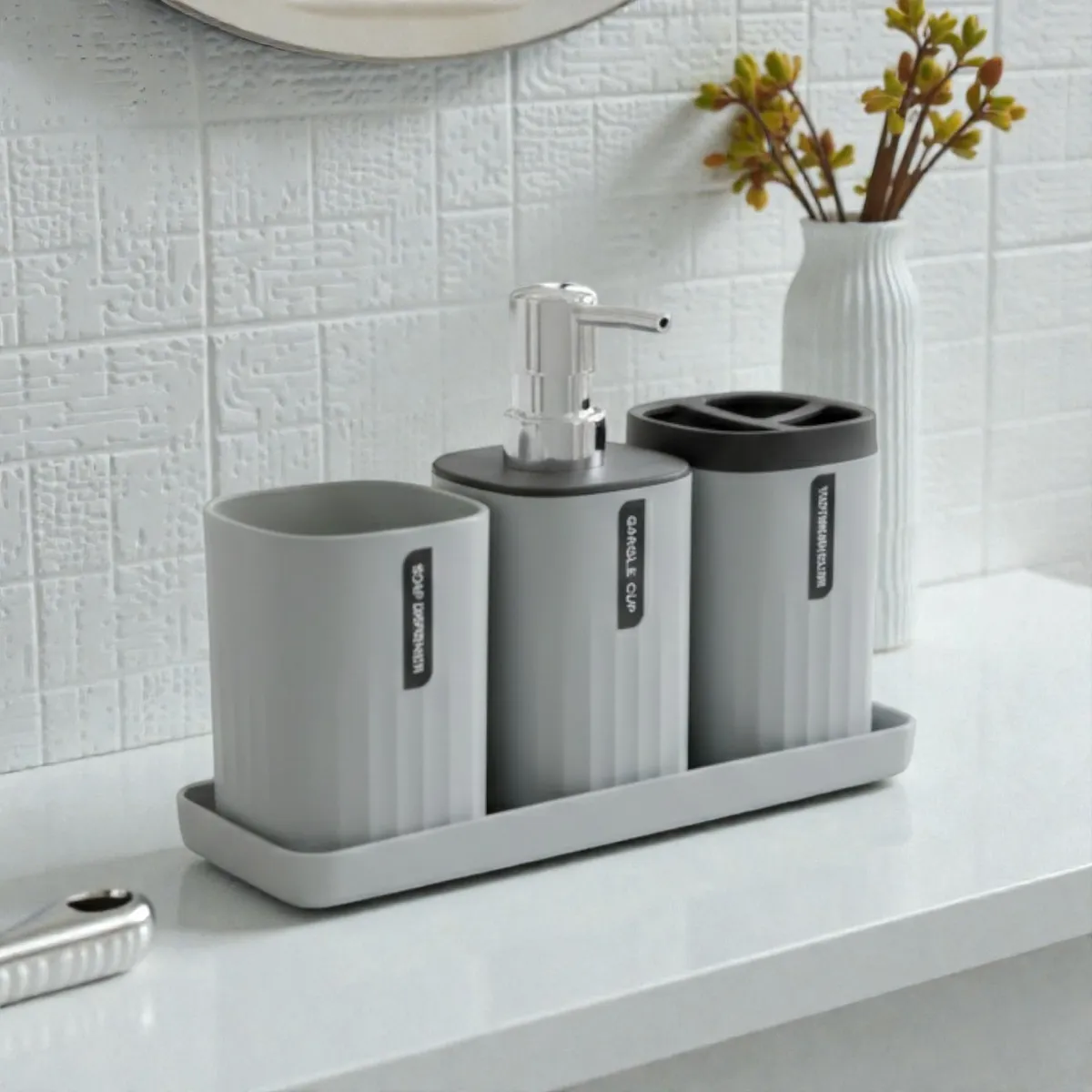 Accessoires salle da bain en plastique 4pcs -HZ703-35