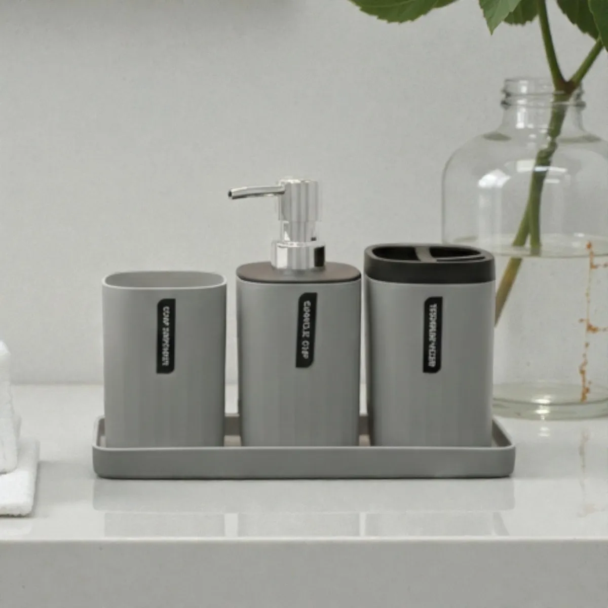 Accessoires salle da bain en plastique 4pcs -HZ703-35