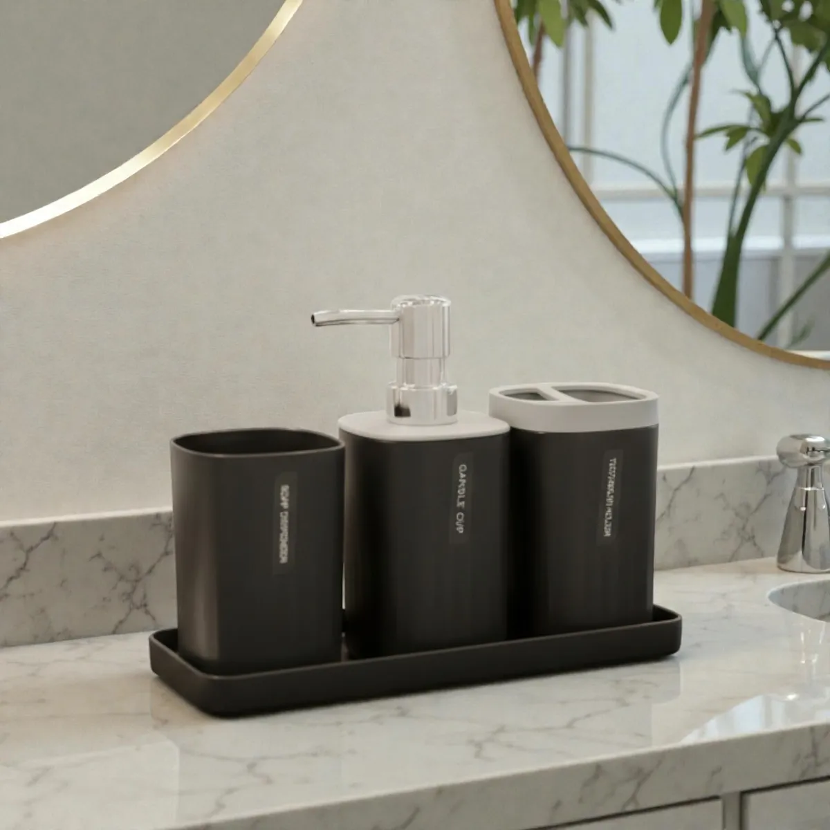 Accessoires salle da bain en plastique 4pcs -HZ703-35