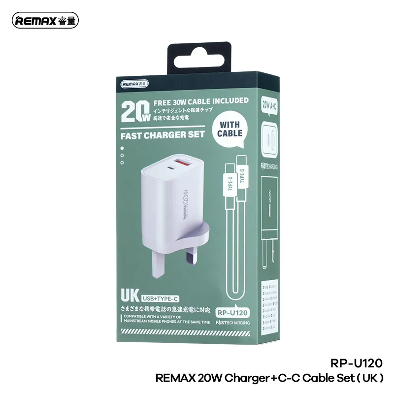 Chargeur 20W USB + Type-C avec Câble Type-C