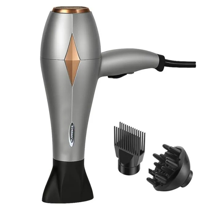 Sèche cheveux professionnel Florence HK-427 – 2200W, 3 Températures, Diffuseur & Concentrateurs