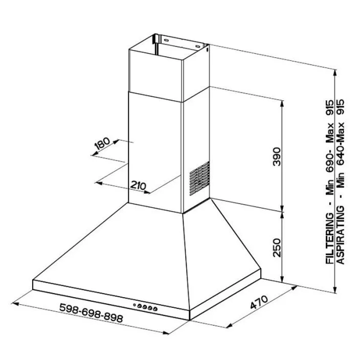 Hotte Pyramidale BEKO CWB6441XNH 60cm - Inox