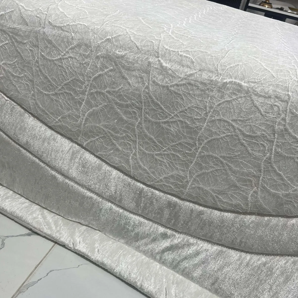 Parrure de lit mariage Blanc 3PCS - MARIAGE3