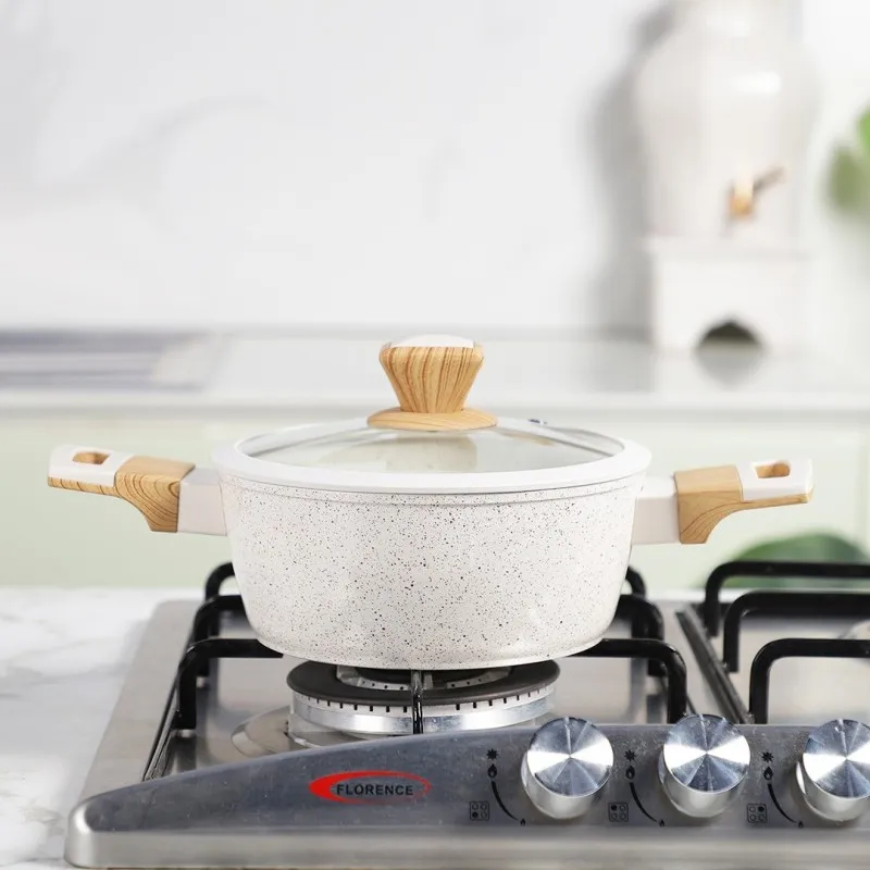 Batterie de Cuisine 9 Pièces en Granite Sizar Blanc