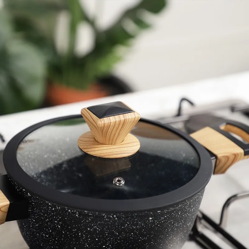 Batterie de Cuisine 9 Pièces en Granite Sizar -  Noir