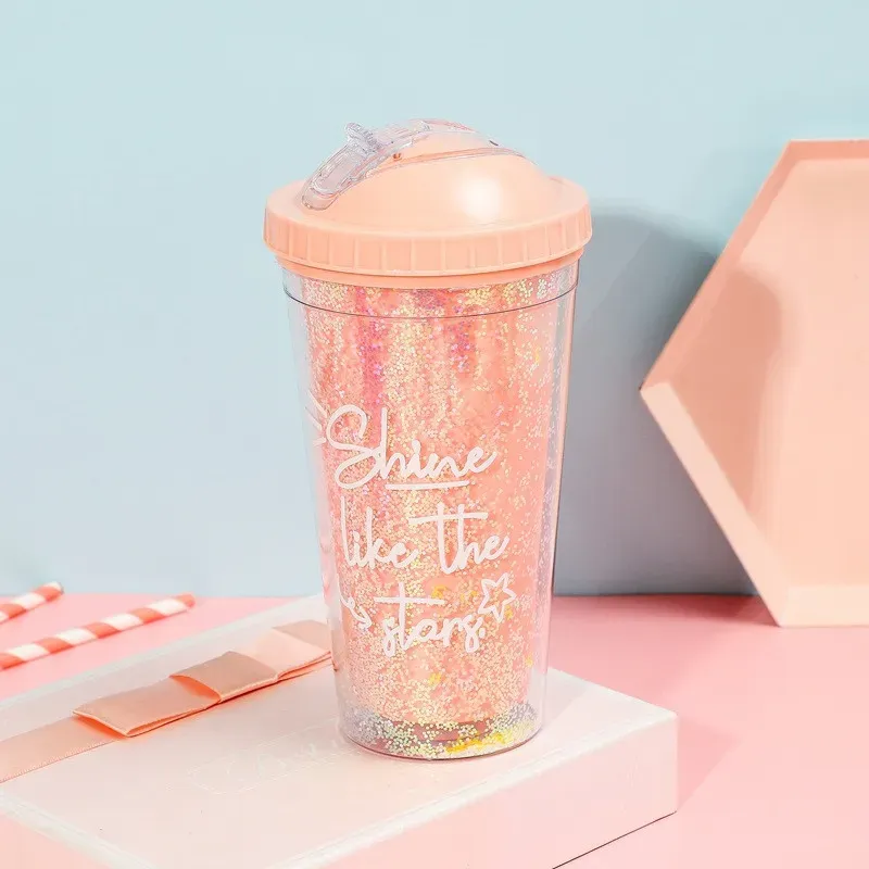 Bouteille d'eau en verre avec paille HZ556-6