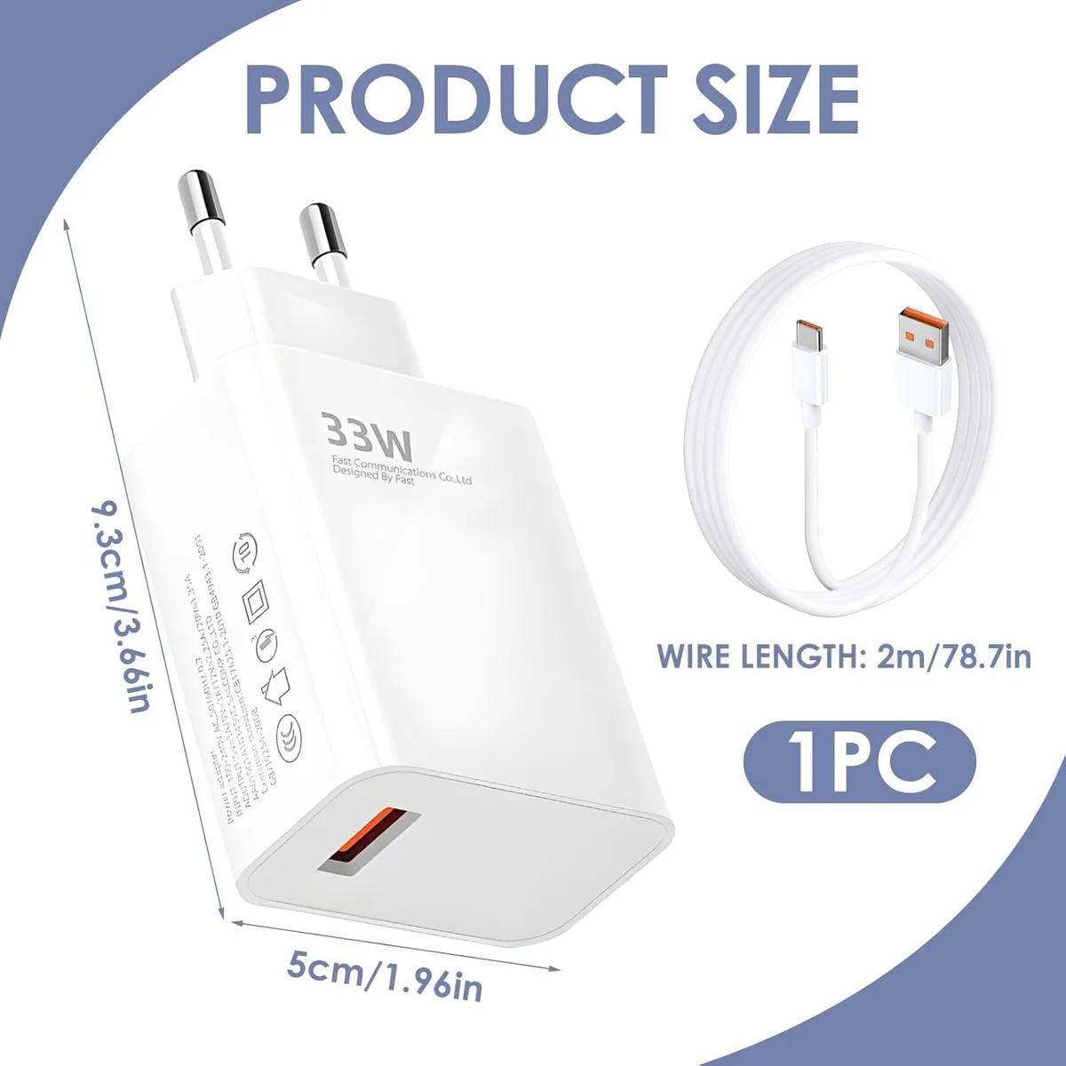 Chargeur Rapide Xiaomi 33 W avec câble USB  11PRO