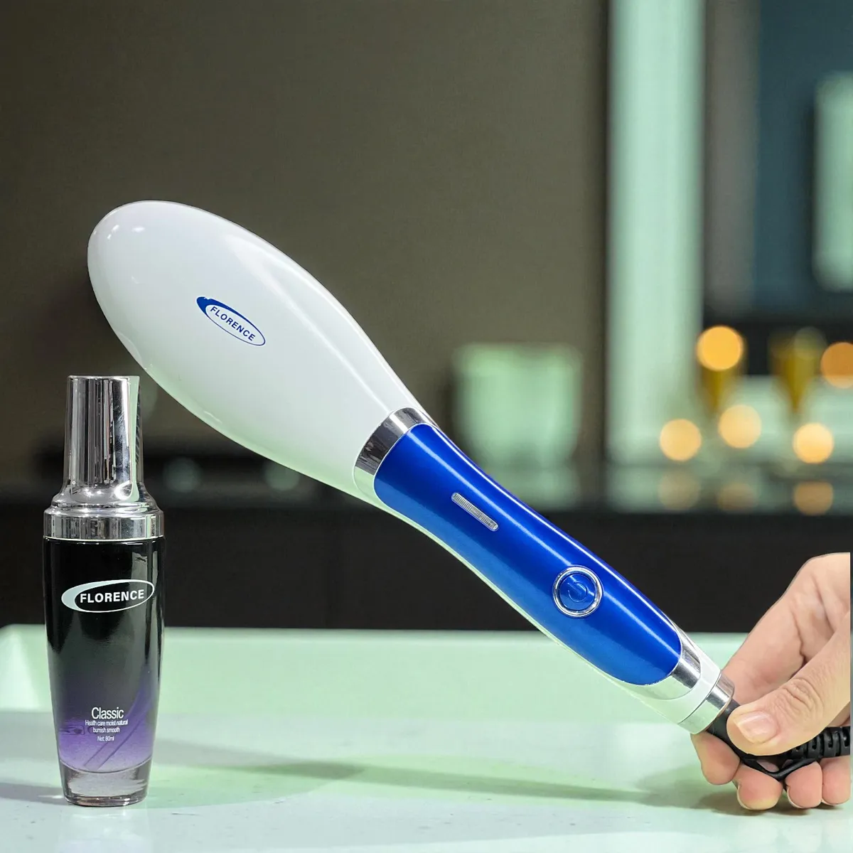Brosse à cheveux avec serum Florence HK449-1 - 50W - Bleu