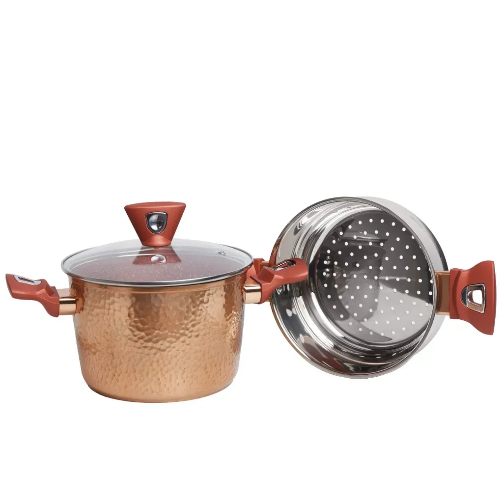 Couscoussier inox et granite ABM - 20cm - 4 Litres - Effet Cuivre