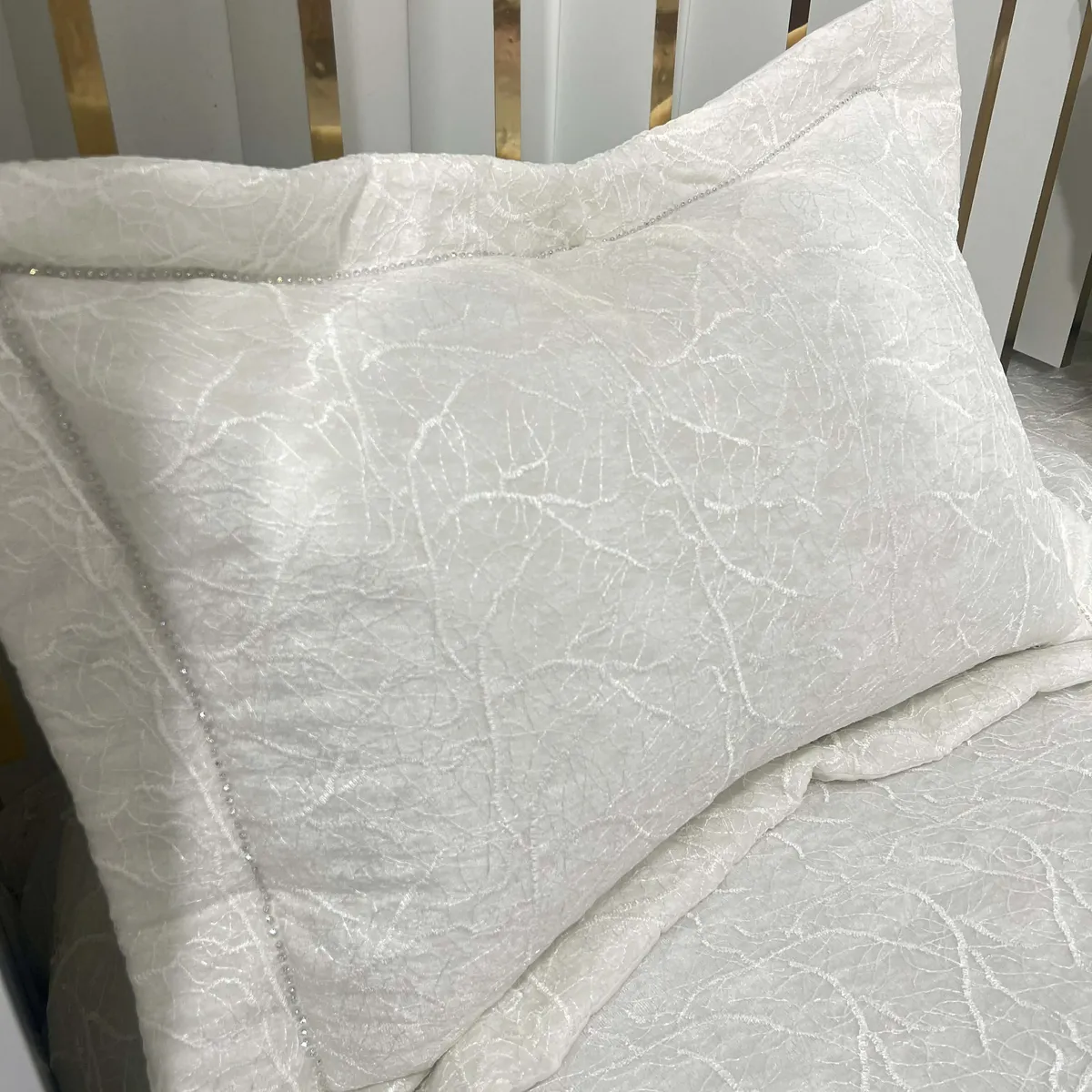 Parrure de lit mariage Blanc 3PCS - MARIAGE3