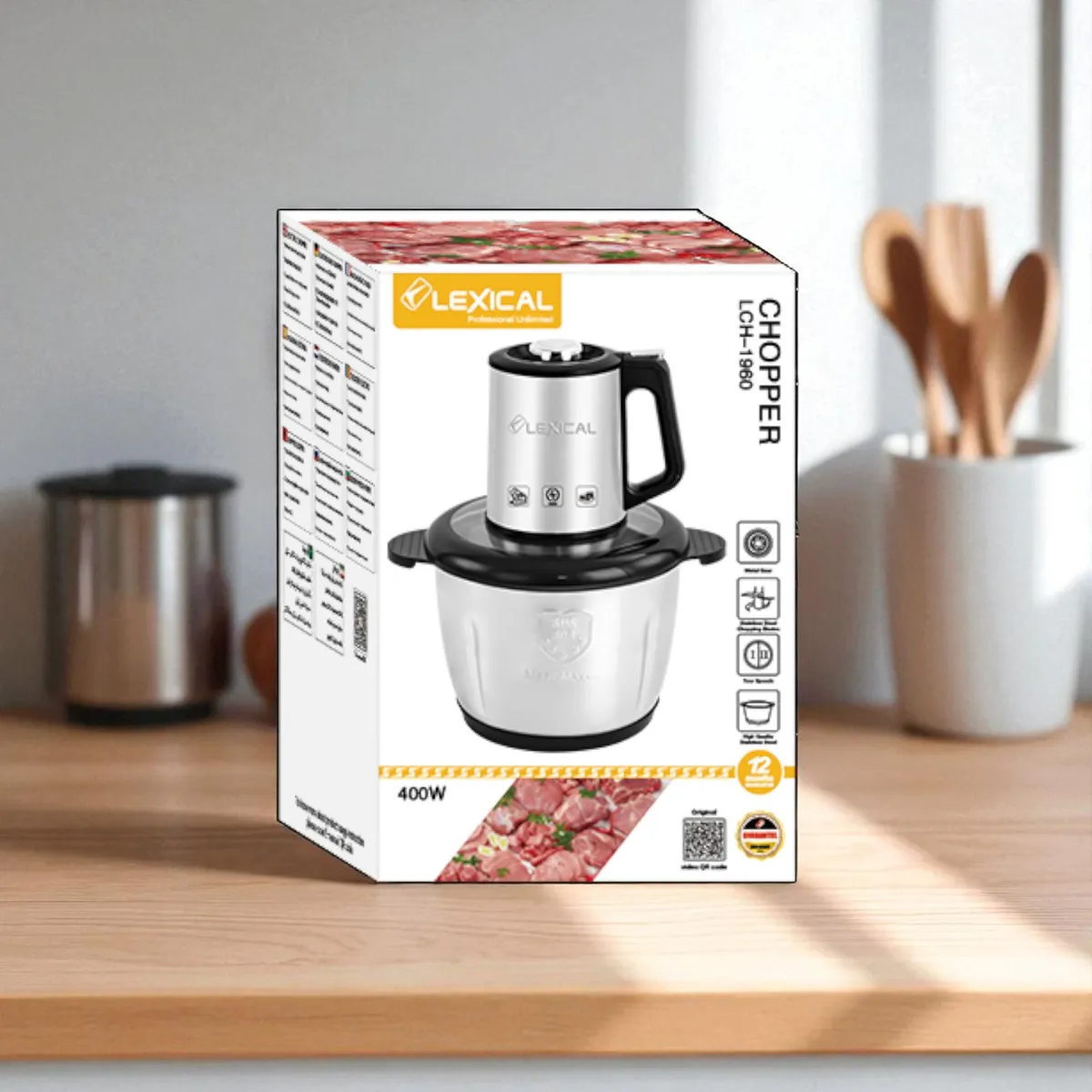 Hachoir à Viande En Inox Lexical LCH-1960 - 400 Watts - 3 Litres