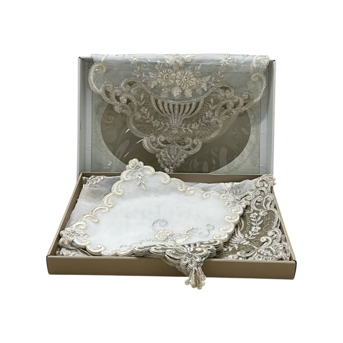 Lot de 16 Nappes de Table – Dentelle Florale NAPPE-01