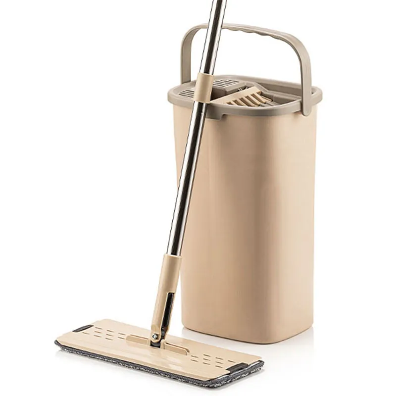 Balai Nettoyant Sillgech Avec Seau Beige + 1 Serpillières microfibres Gratuite