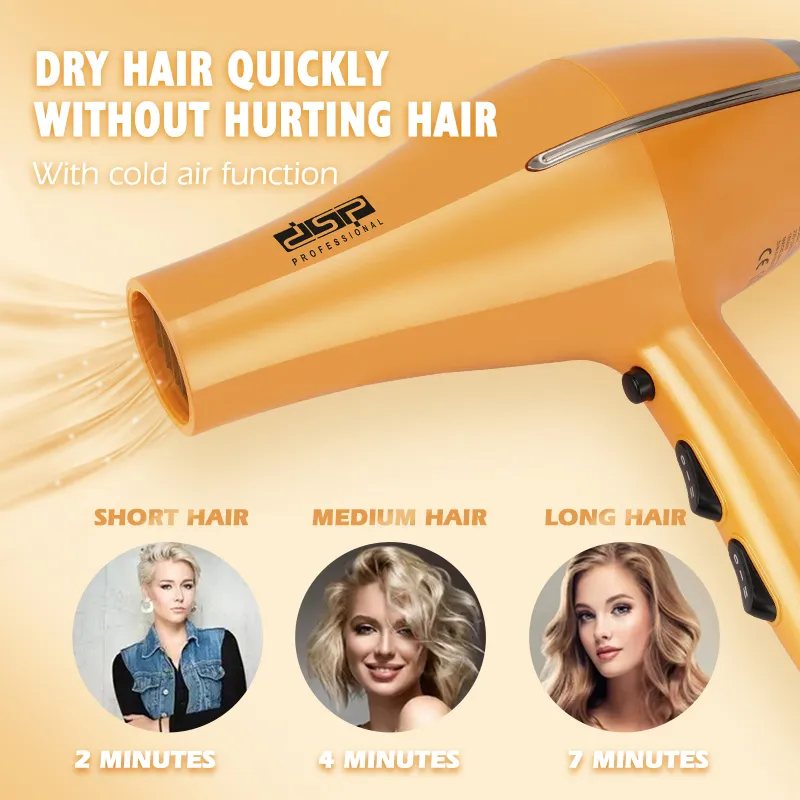 Sèche Cheveux Professionnel DSP 37006 – 1600W - Orange