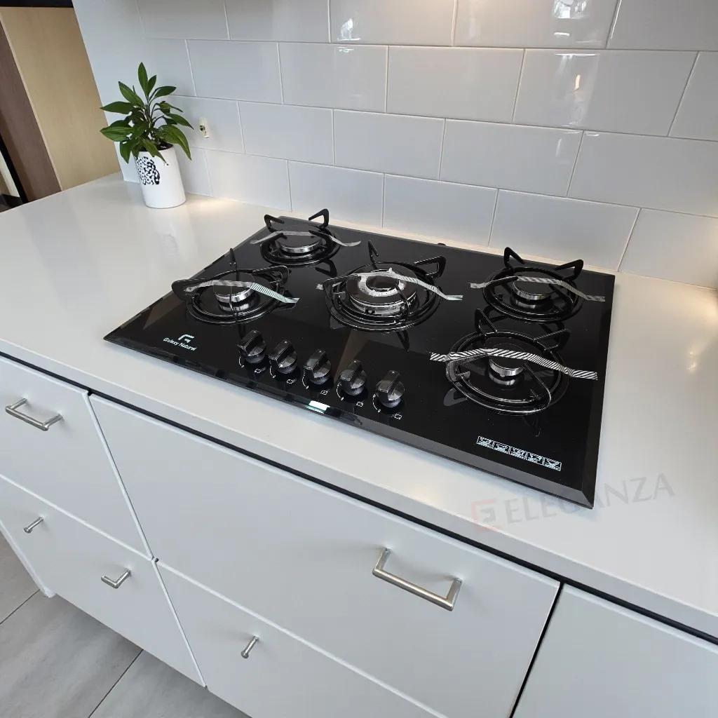 Plaque de cuisson en verre Galaxy Naturel Alpha 5100 Noir - 5 feux - 90cm