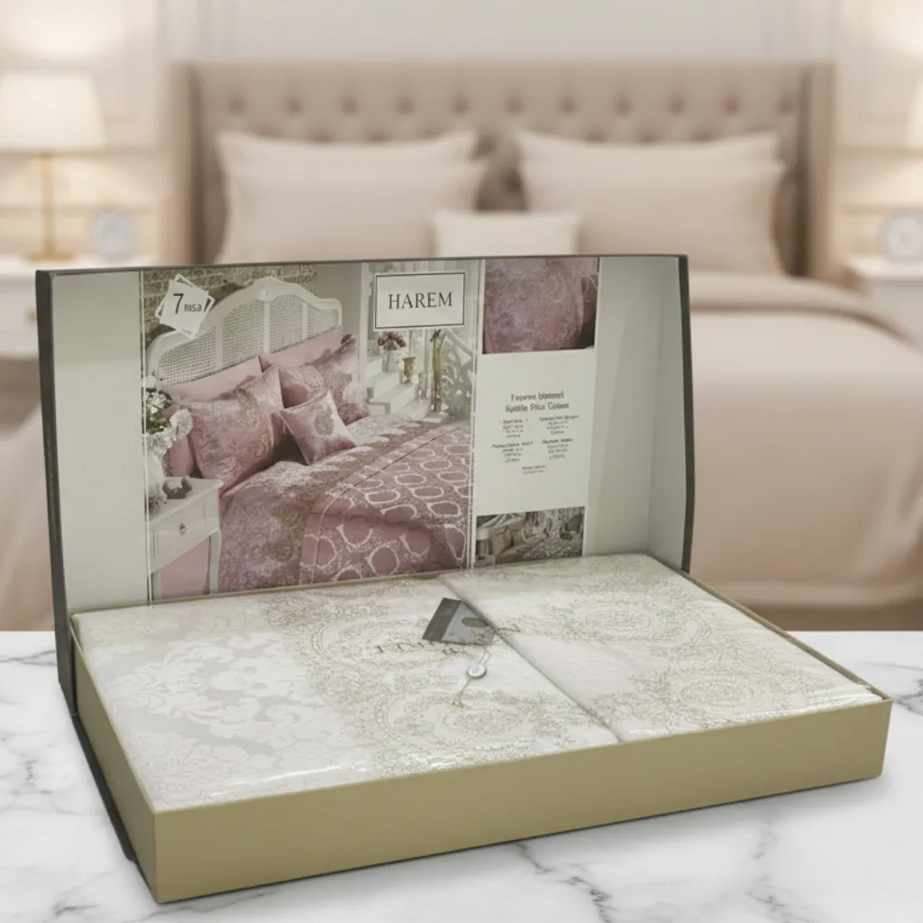 Parure de lit Naturel Home 7 pièces - HAREM Blanc