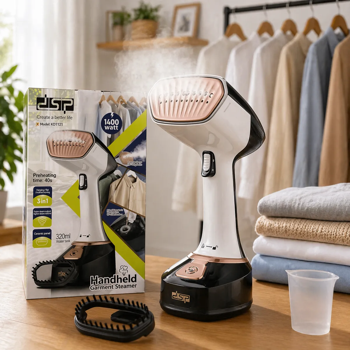 Défroisseur dsp KD1121 1400W - 320ML - Noir