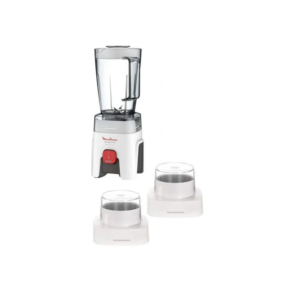 Blender Moulinex LM242B25 + 2 Moulins à Café - 500 Watts - Blanc