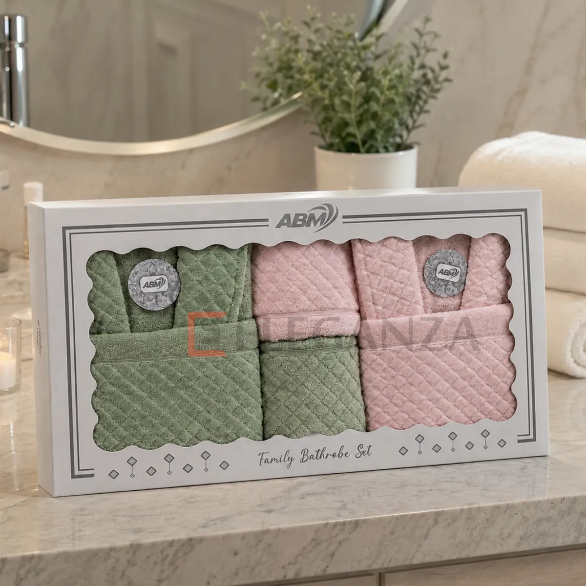 Cap de bain Homme et Femme 6 Pièces Velour ABM carrée - Rose poudrée et ...