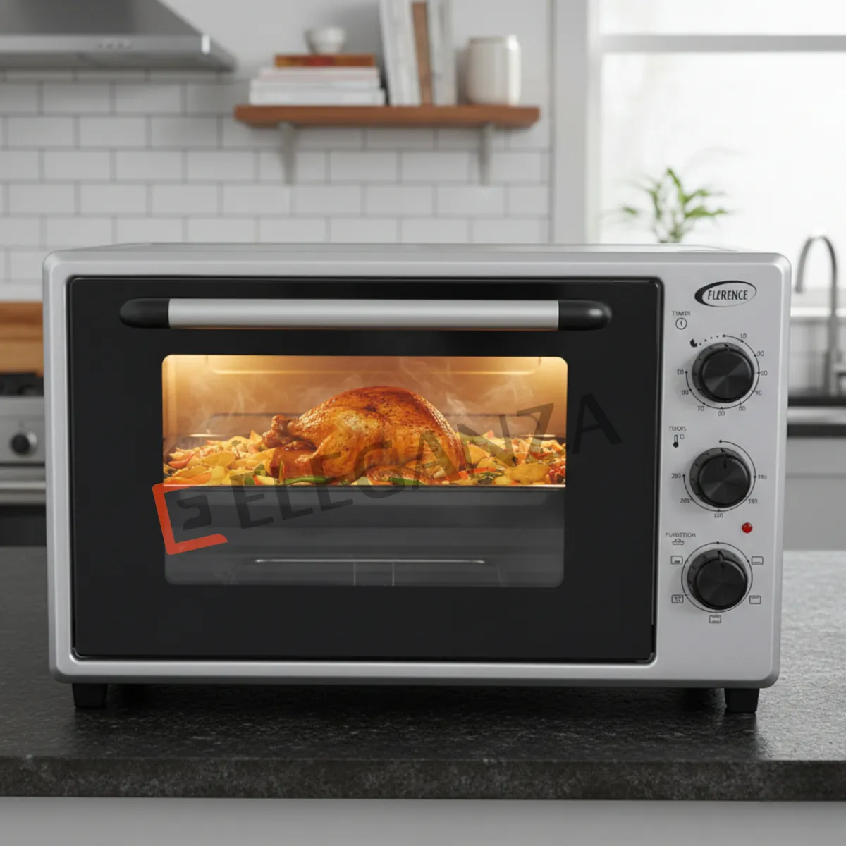 Four électrique Florence 36L FH-35500 - Gris - 1400W -  Ventilateur et lampe