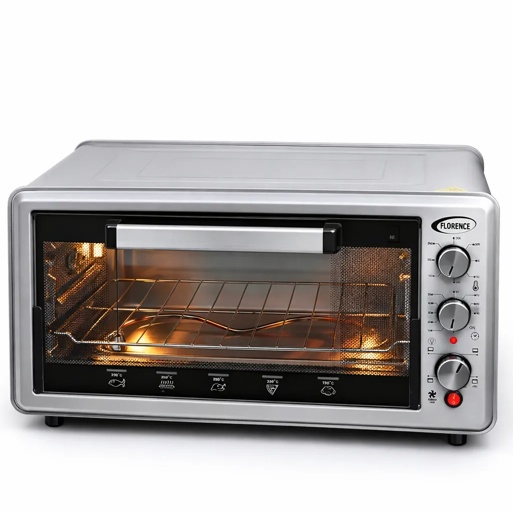 Four électrique florence FH-52LT DM  52L avec ventilateur et tournebroche - Silver