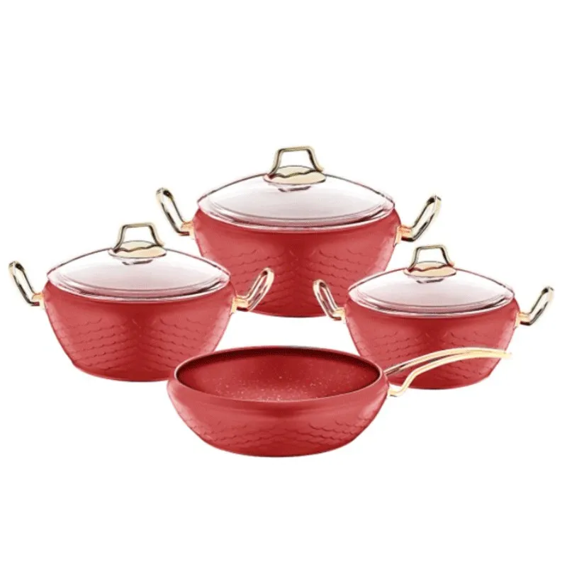 Batterie de cuisine 7pcs OMS 3058G - Rouge