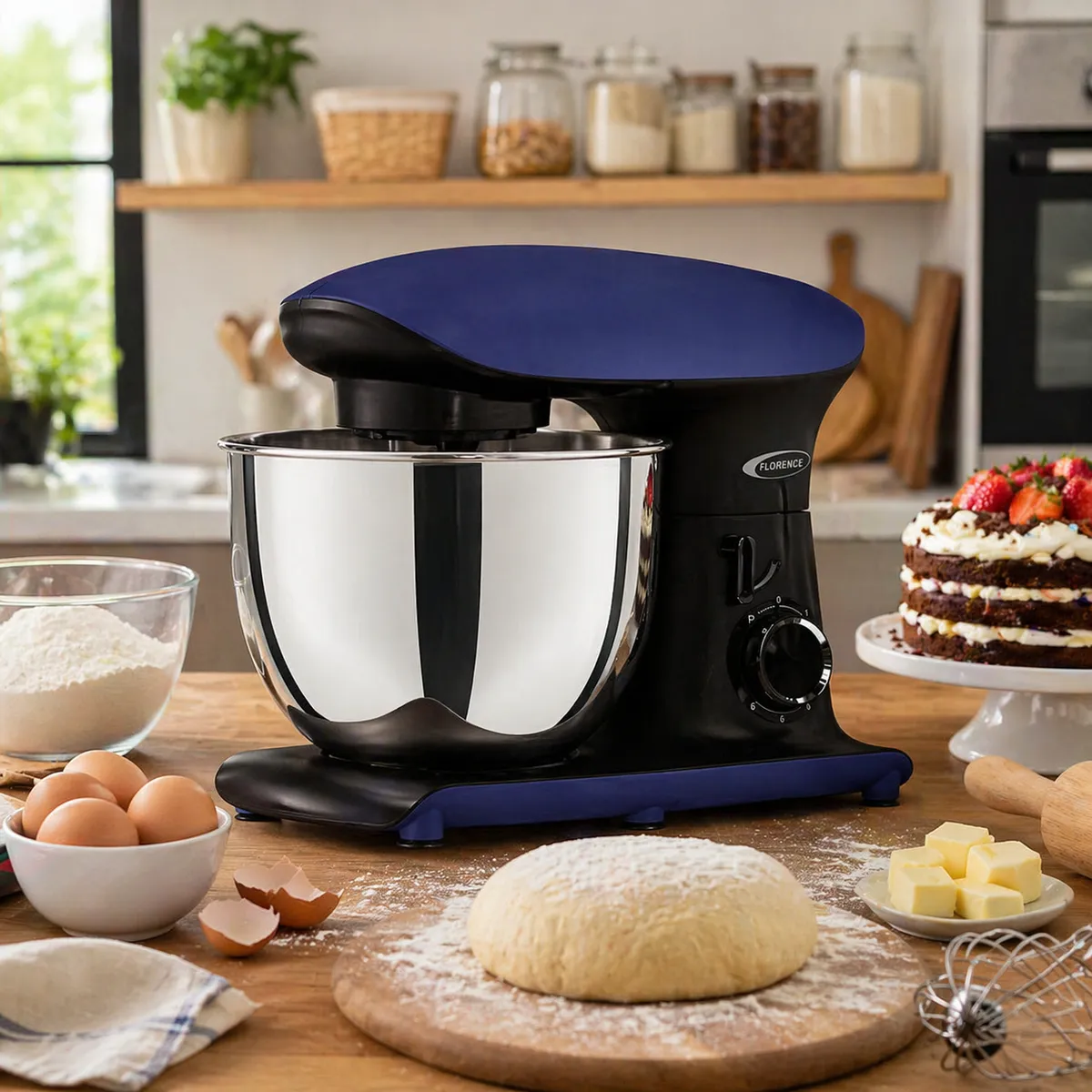 Robot Pétrin 8L Florence SM-1559-6 - Noir 2000W