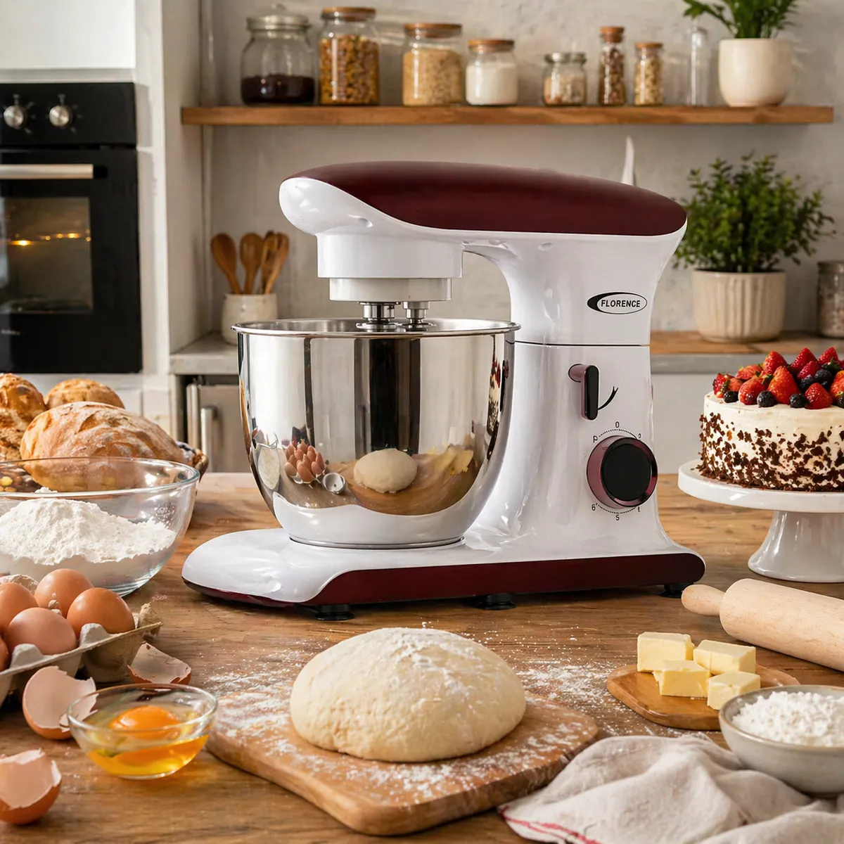 Robot Pétrin 8L Florence SM-1559-6 - Blanc 2000W