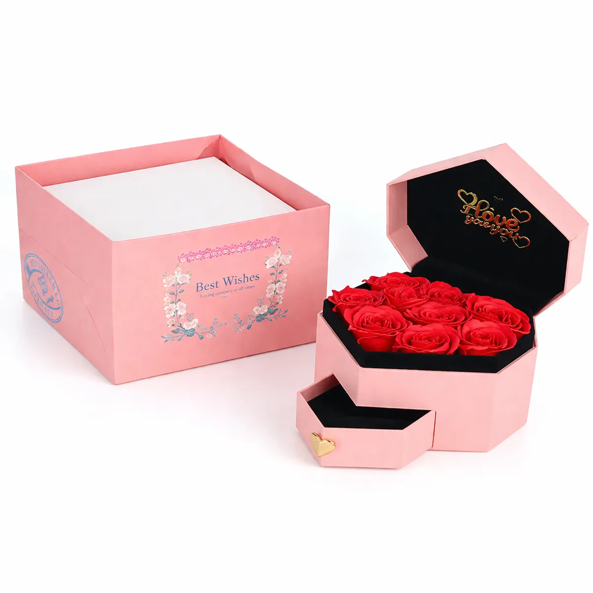 Coffret Cadeau Luxe – Best Wishes ELG2-3 - Rose
