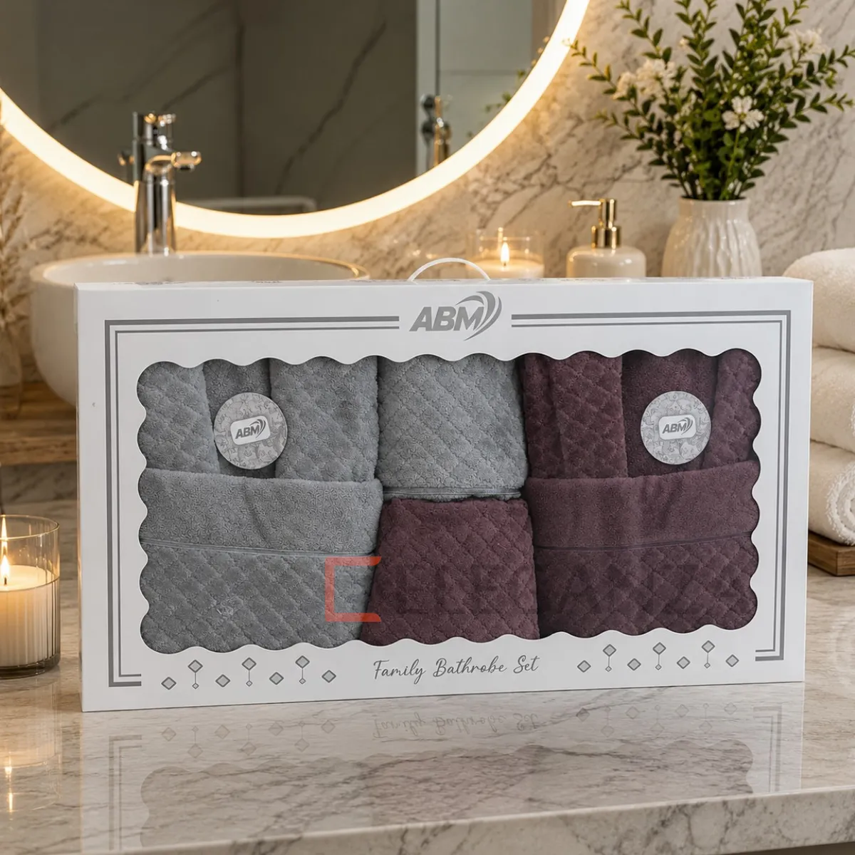Cap de bain Homme et Femme 6 Pièces Velour ABM carrée - Violet et Gris ...