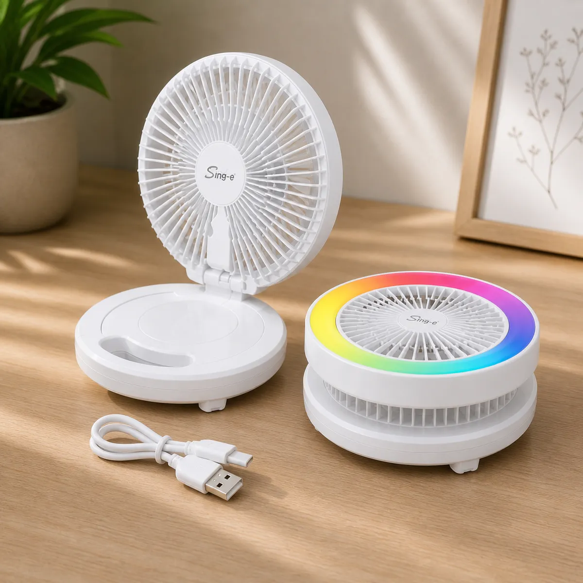 Haut-Parleur Portable avec Ventilateur ZQS1457 ELG4-7 Blanc