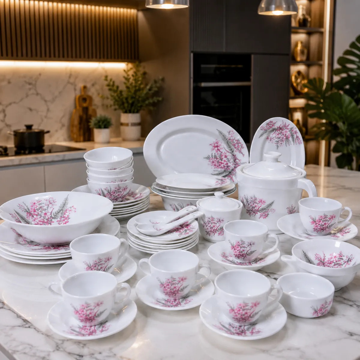 Service céramique Arcopal 64pcs 7471 aaricha Rose