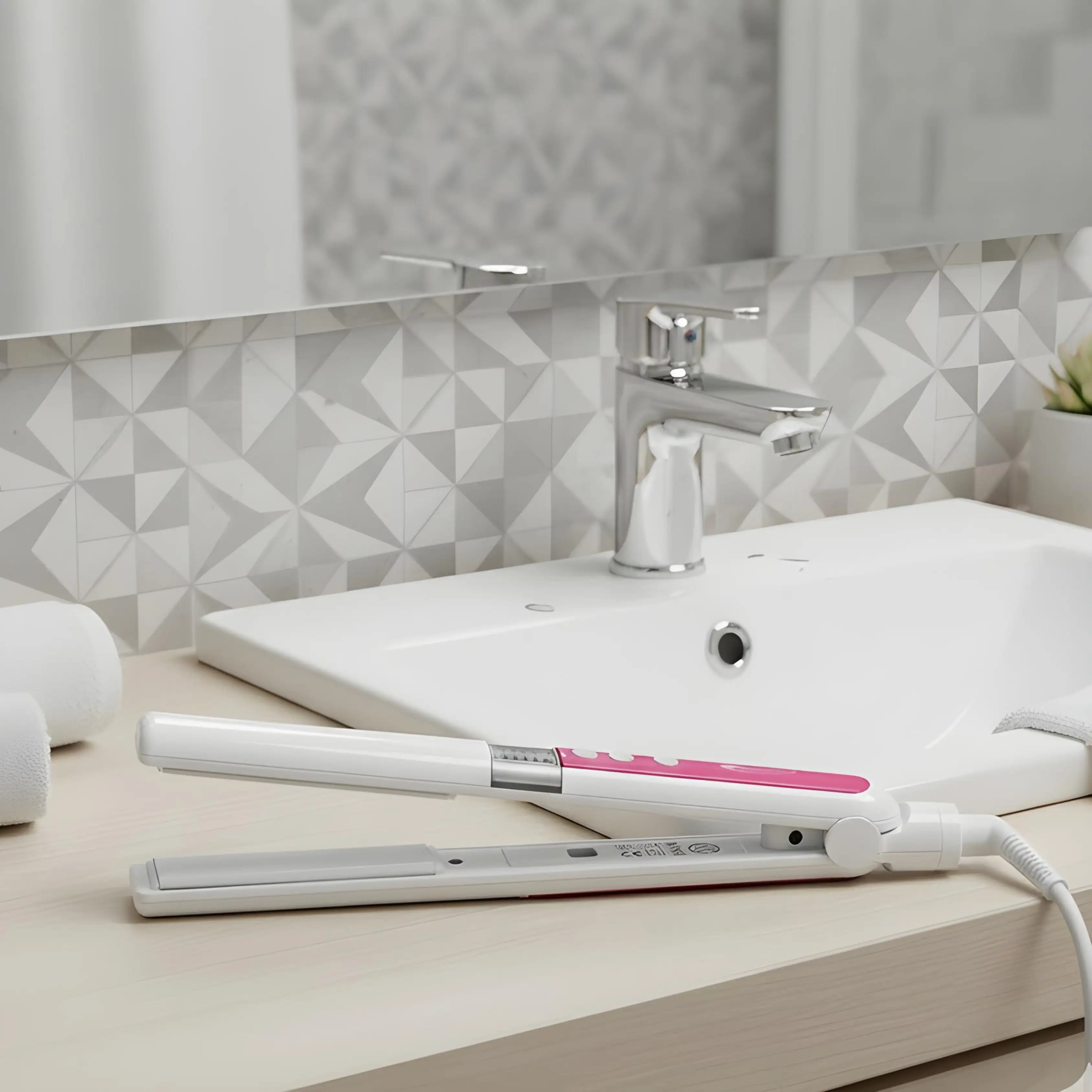 Plaque à Cheveux Professionnelle Florence HK450-1 – 100W – Rose