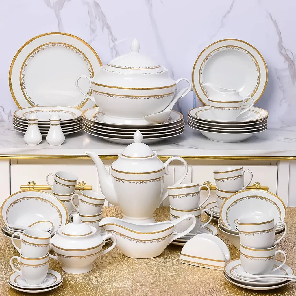 Service à Table 72 Pièces en Porcelaine Florence M2- Rond