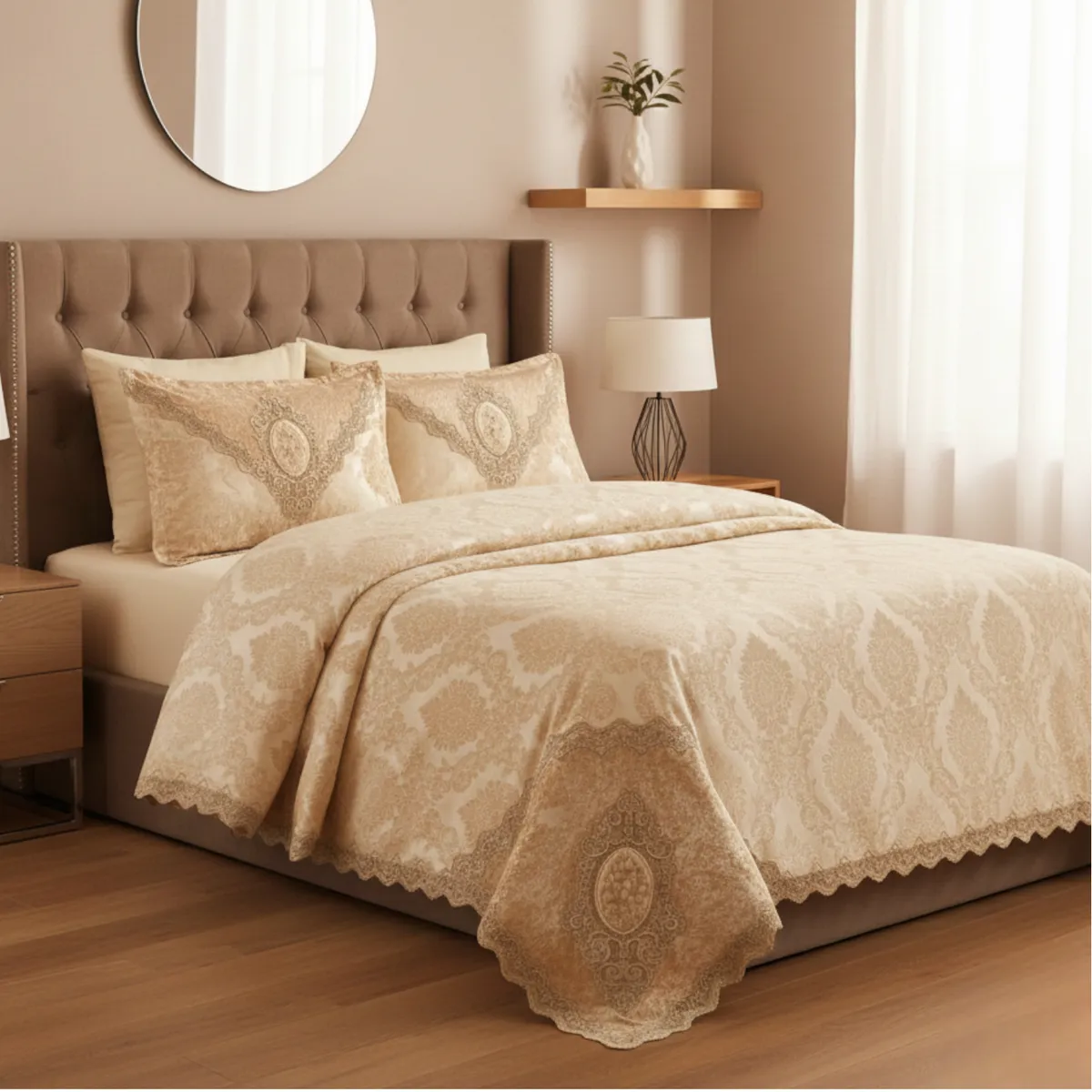 Parure de lit Naturel Home 6 pièces - GIZEM Beige