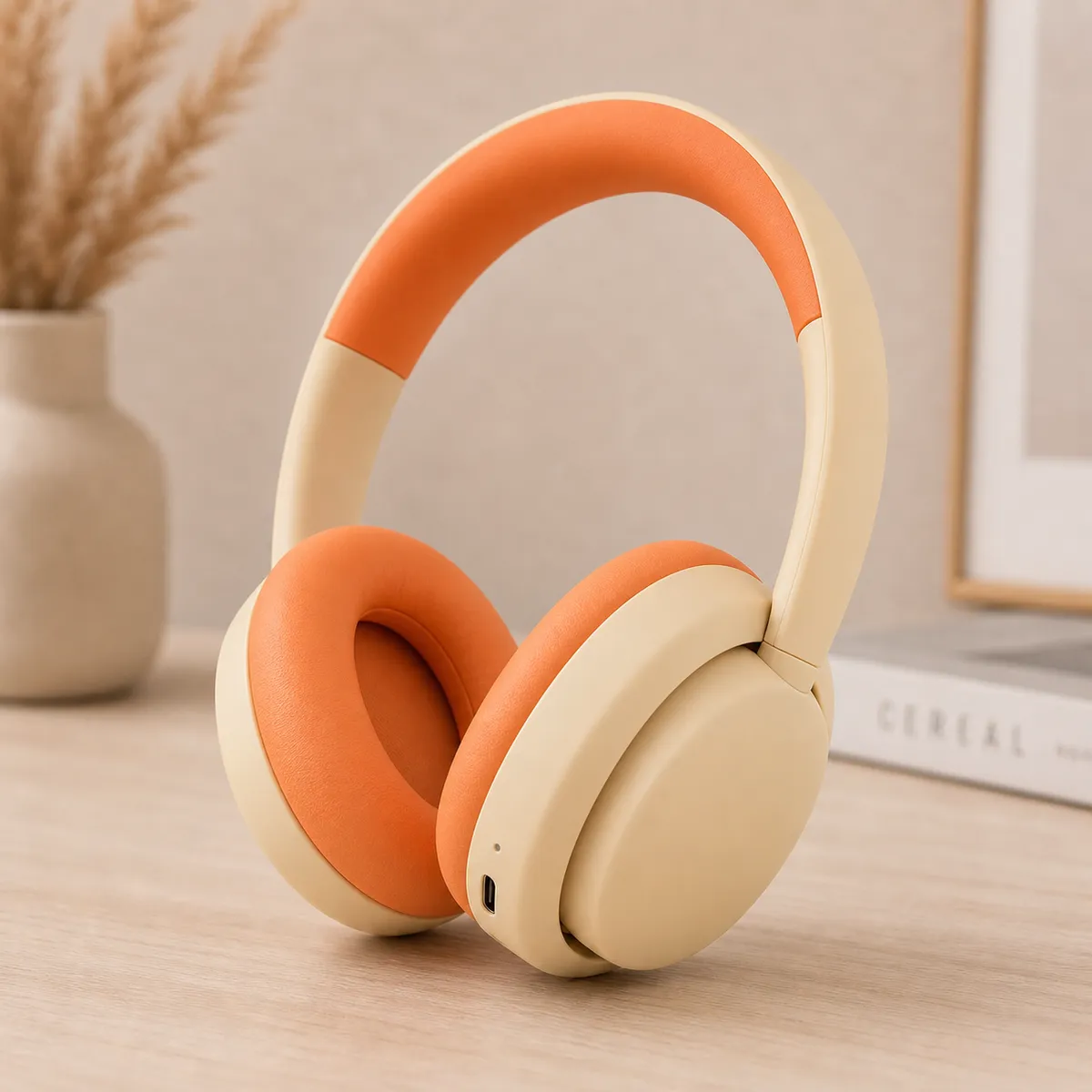 Casque Bluetooth ELG5-2 ST857 - Beige orange