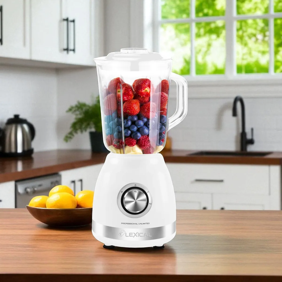 Blender 2 en 1 Lexical LBL-1526-1-2 - 500 Watts - Blanc