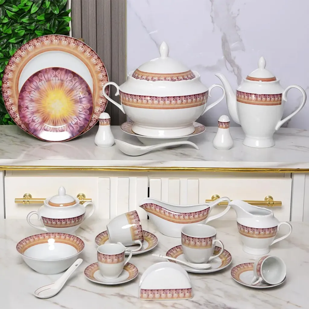 Service De Table 72 Pièces en Porcelaine Florence - Rond -G2435