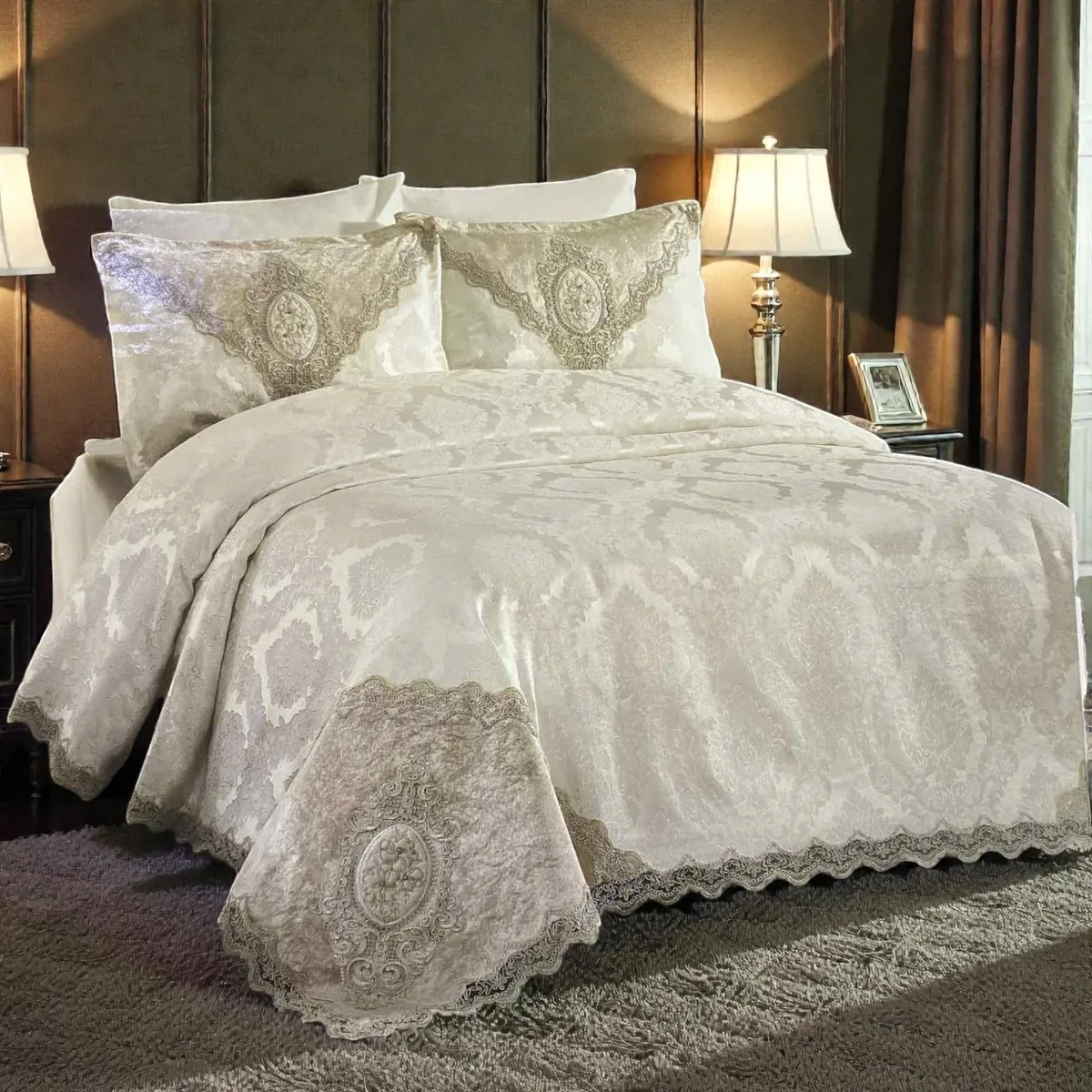 Parure de lit Naturel Home 6 pièces - GIZEM Beige Rosé