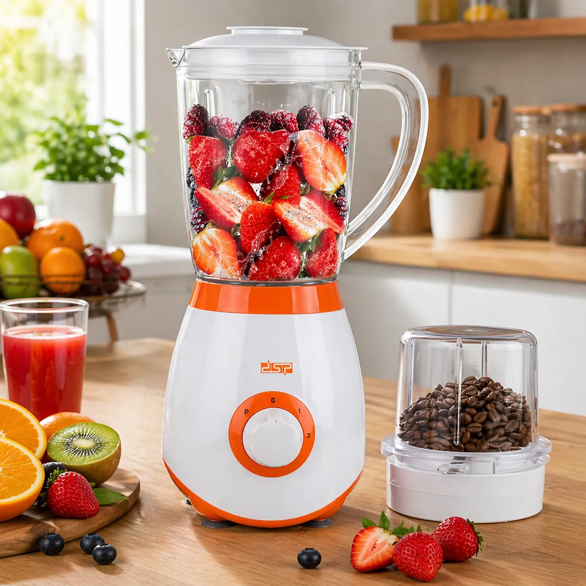 Blender 2en1 DSP KJ2002 - 1.5L - 350W - Orange